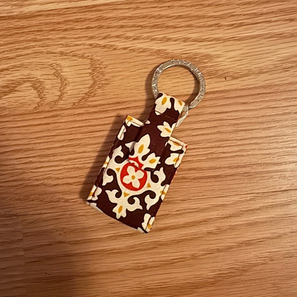 Vera Bradley Burgundy and Cream Photo Album Keychain